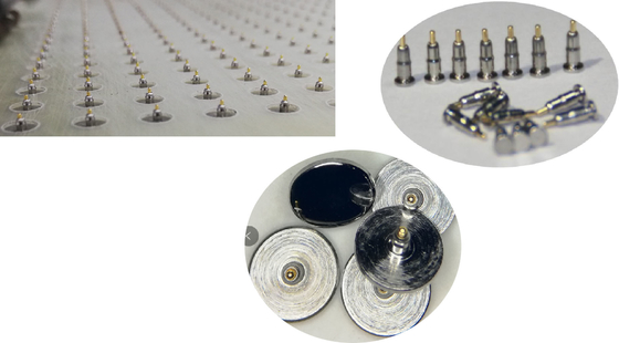 RoHS Pogo Pin magnetici ad angolo retto Golden Palting Cold Prossing